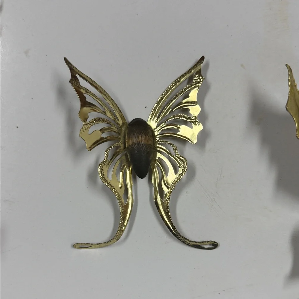 Butterflies Elegant Butterfly Wall Decor Set - Gold and Brown